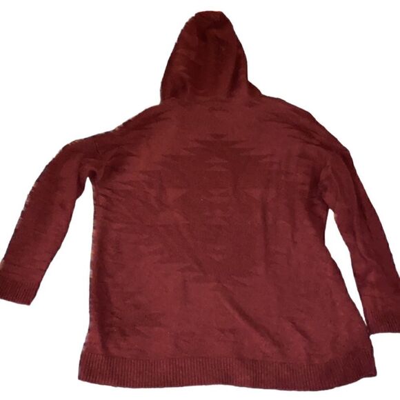 AEO Hooded V neck Aztec Sweater - Picture 3 of 6